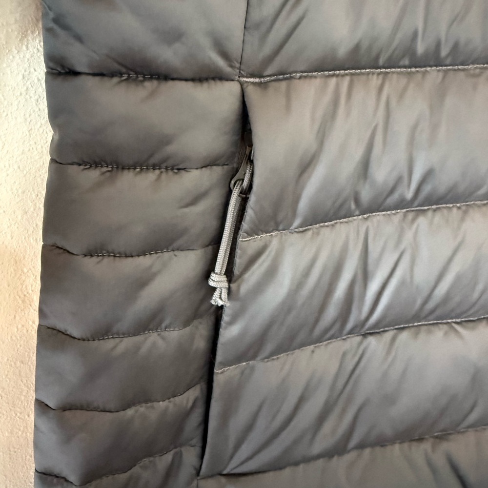 The North Face Aconcagua Down Jacket Women’s Size L Charcoal Gray Zip Pockets - Picture 7 of 9